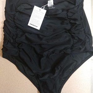 Black high-waisted bikini bottom retro Size 10